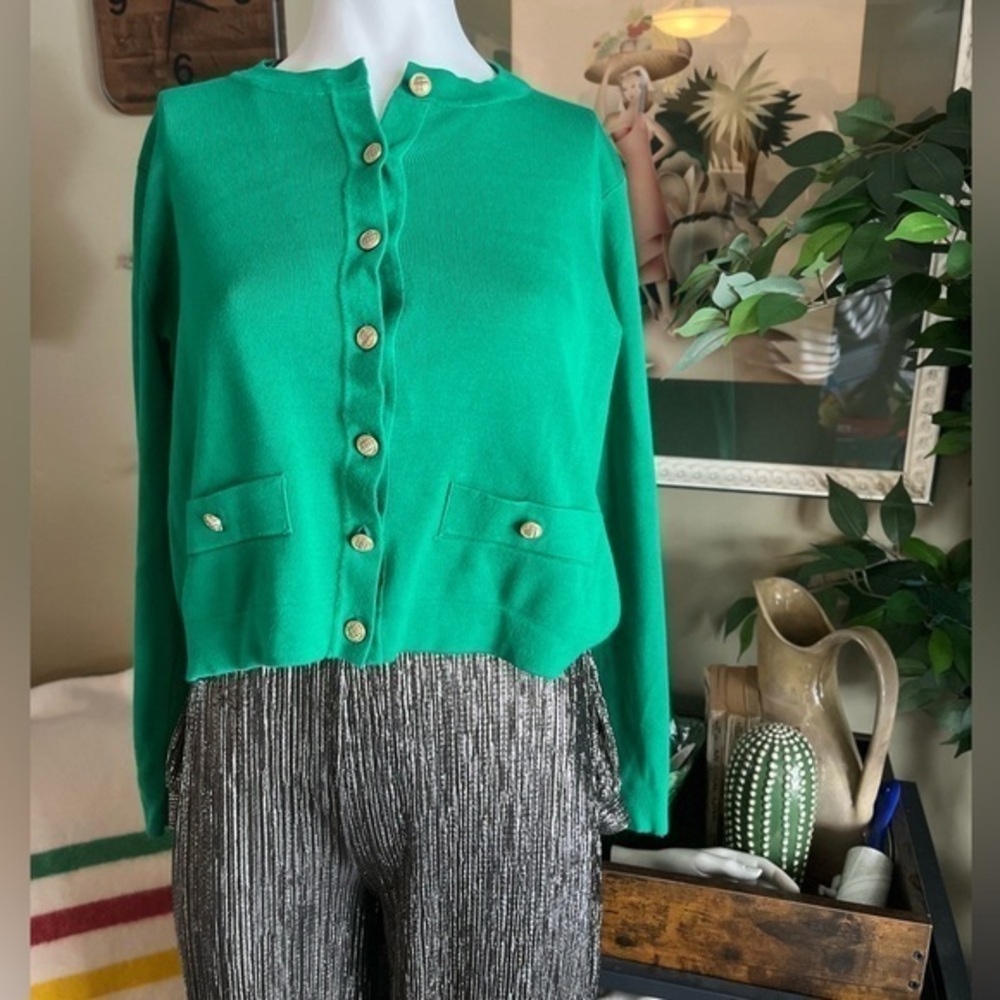 Adrianna Papell Vibrant Green Cardigan